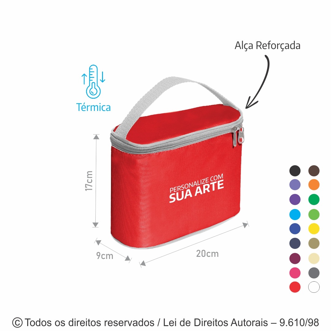 N16 FRASQUEIRA TERMICA 3 LITROS EM NYLON 600G 20X17X9CM VERMELHO COM BRANCO