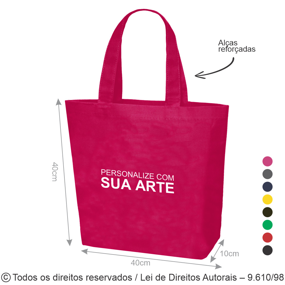 SM578 SACOLA DE BRIM PESADO 250G 40X40X10CM PINK