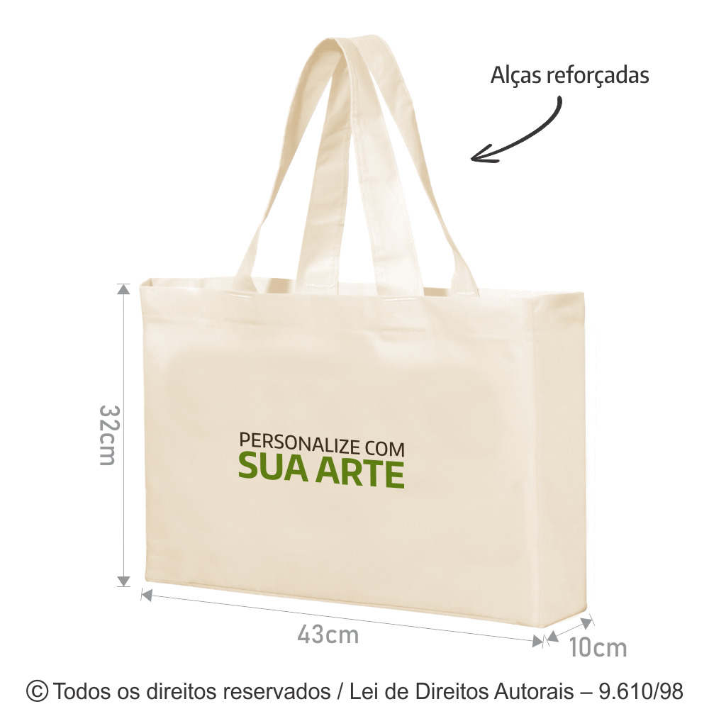 26A SACOLA DE ALGODAO 160G 43X32X10CM NATURAL