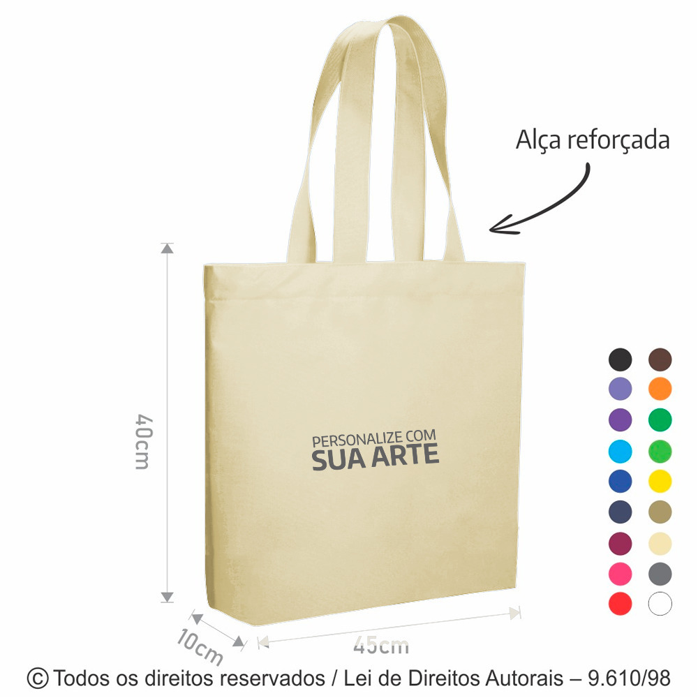 2N SACOLA DE NYLON 600G 45X40X10CM CREME