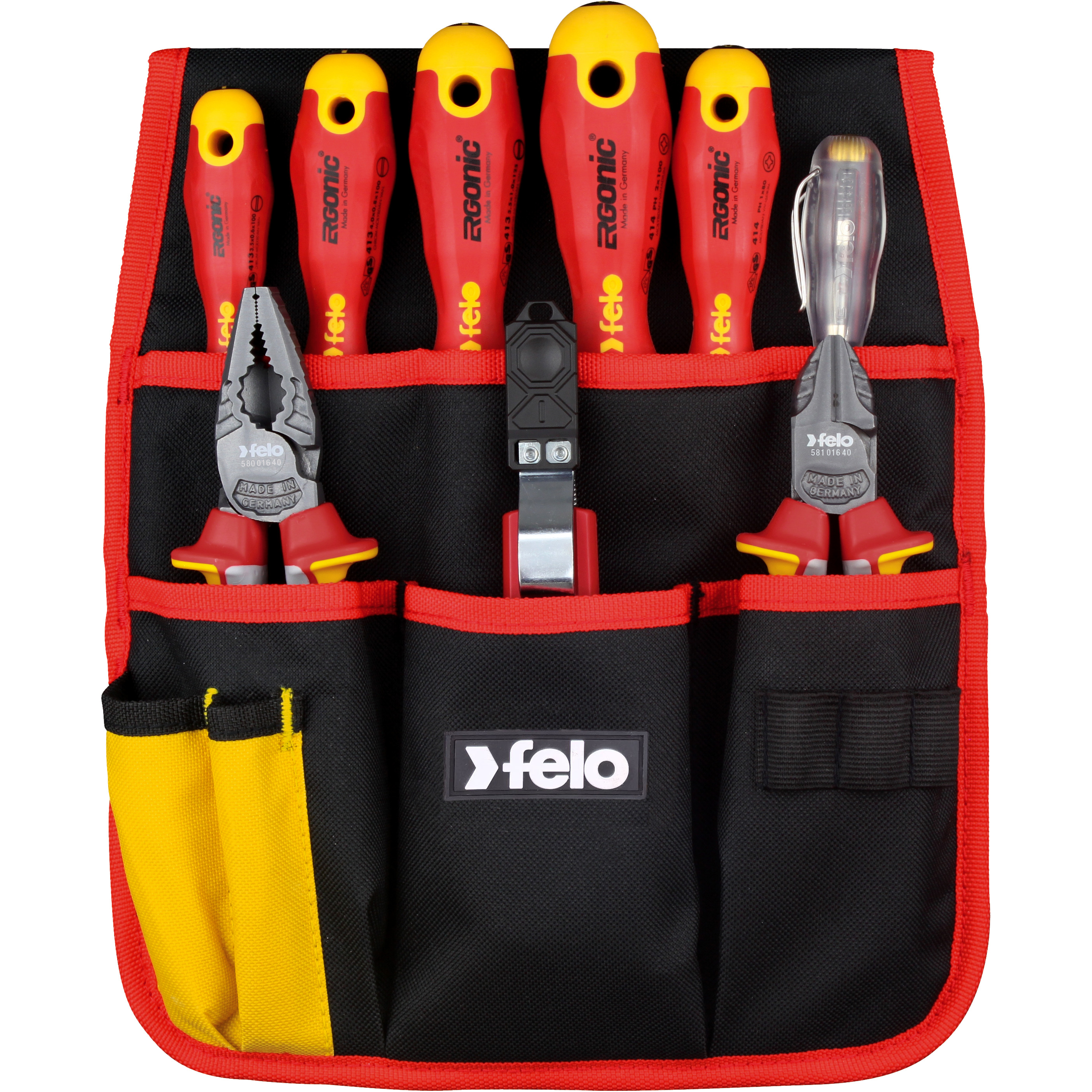 Jogo de Ferramentas Isoladas FELO ERGONIC VDE 9 peças com Bolsa para Cinturão - Made in Germany 2