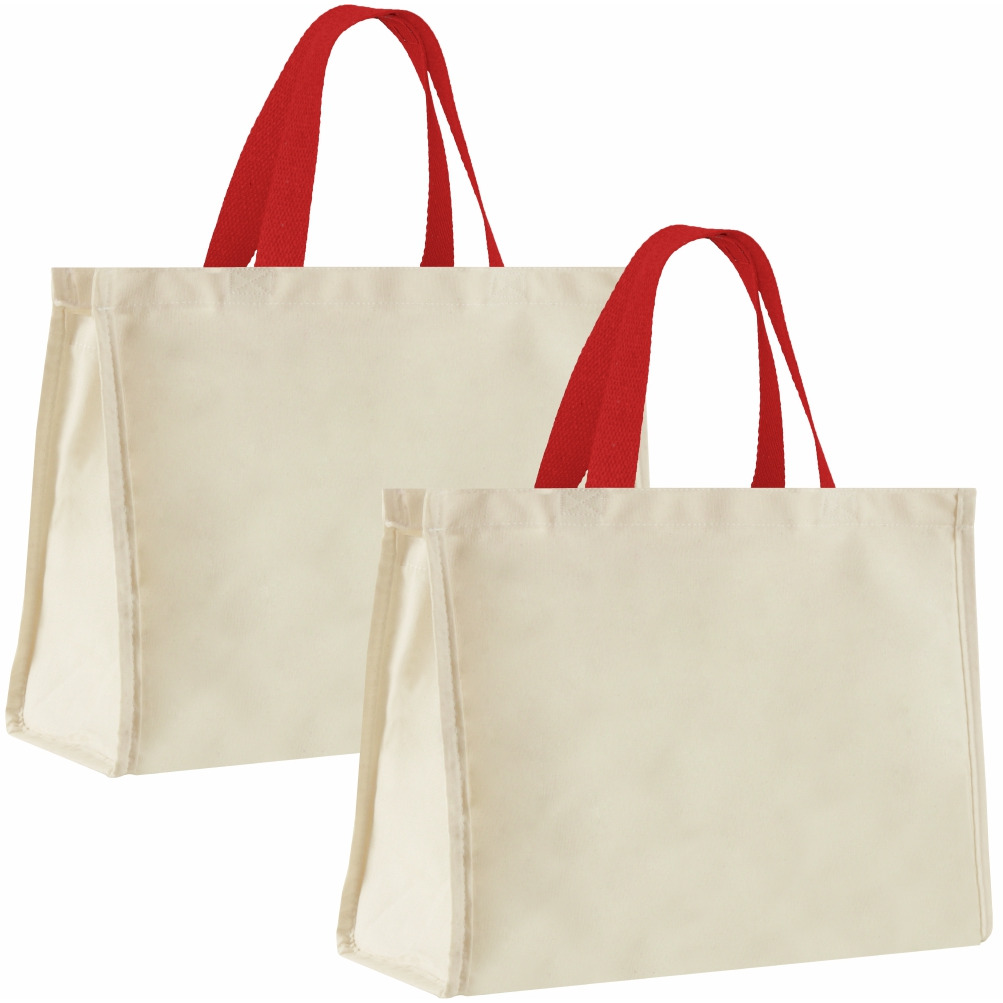 12LFC SACOLA DE LONA 240G 40X32X20CM NATURAL ALÇA VERMELHA KIT 2 PEÇAS Mercado Livre