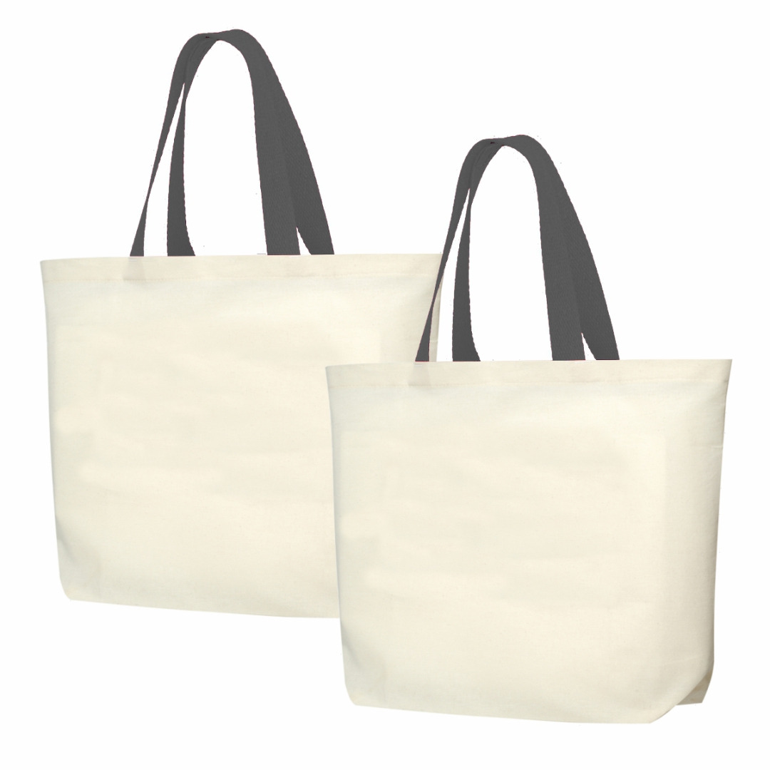 2LFC SACOLA DE LONA 240G 46X40X10CM NATURAL COM CINZA ESCURO Kit 2 peças Mercado Livre