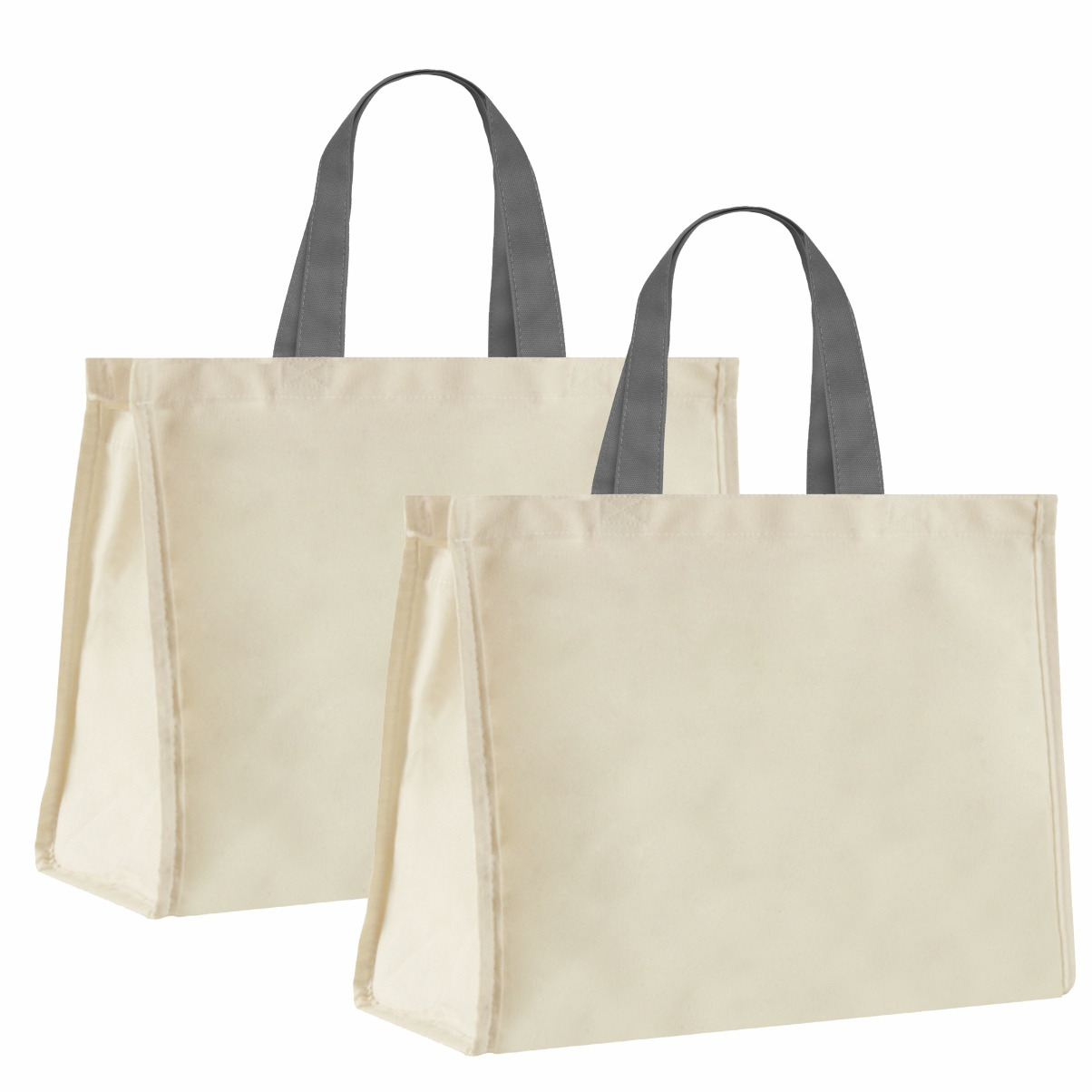 12LFC SACOLA DE LONA 240G 40X32X20CM NATURAL ALCA CINZA ESCURO Kit 2 peças Mercado Livre