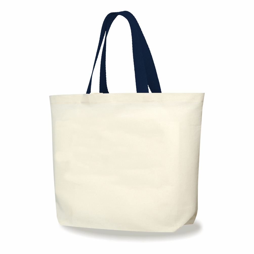 2LFC SACOLAS DE LONA 240G 46X40X10CM NATURAL COM AZUL MARINHO KIT 10 Mercado Livre