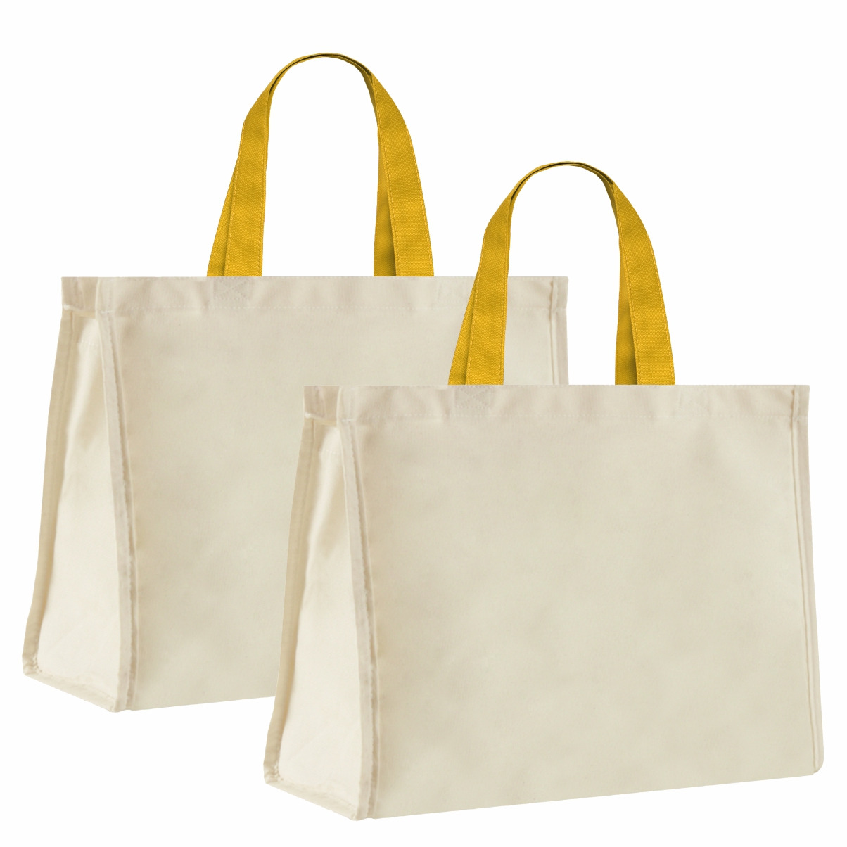 12LFC SACOLA DE LONA 240G 40X32X20CM NATURAL ALÇA MOSTARDA KIT 2 peças Mercado Livre