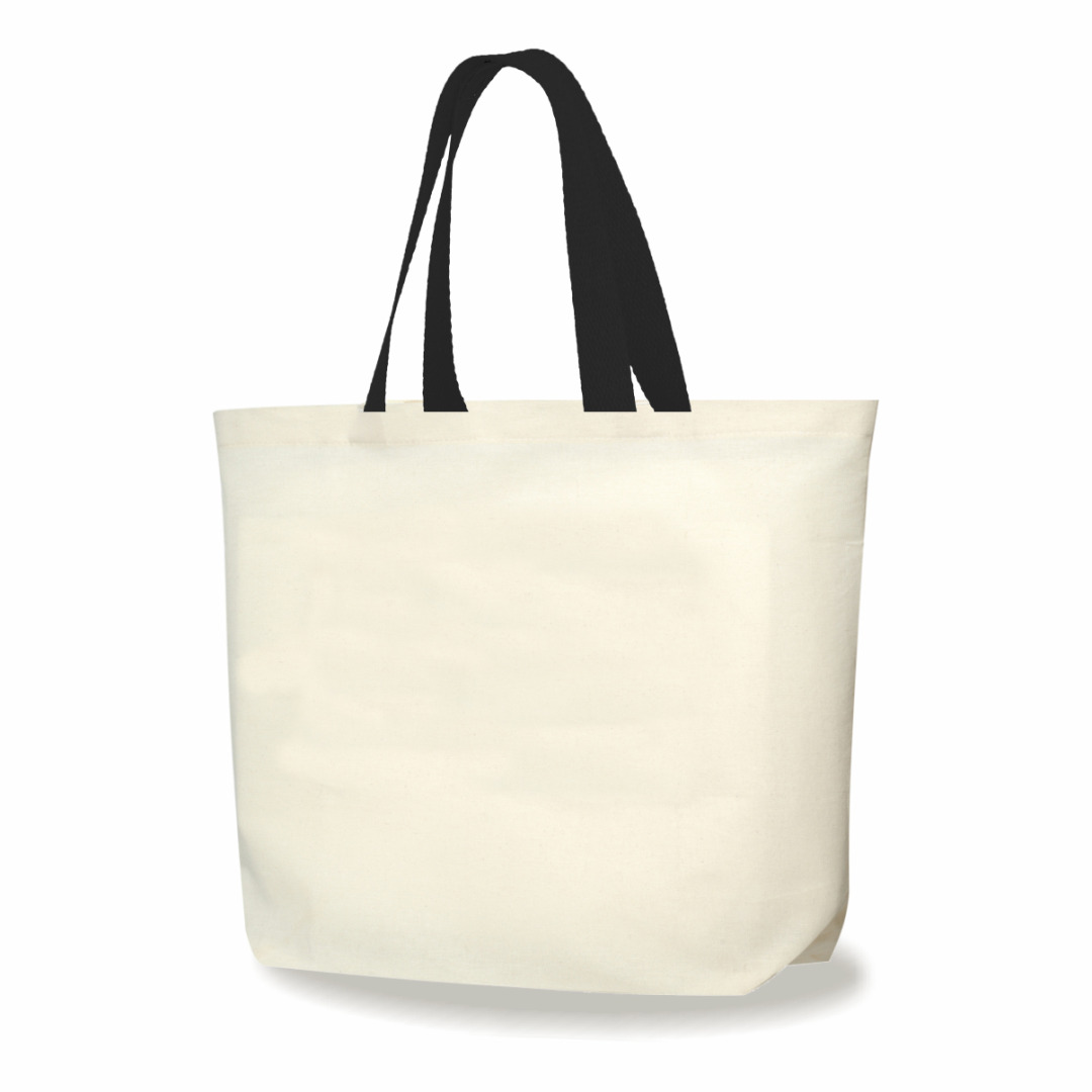 2LFC SACOLAS DE LONA 240G 46X40X10CM NATURAL COM PRETO KIT 100
