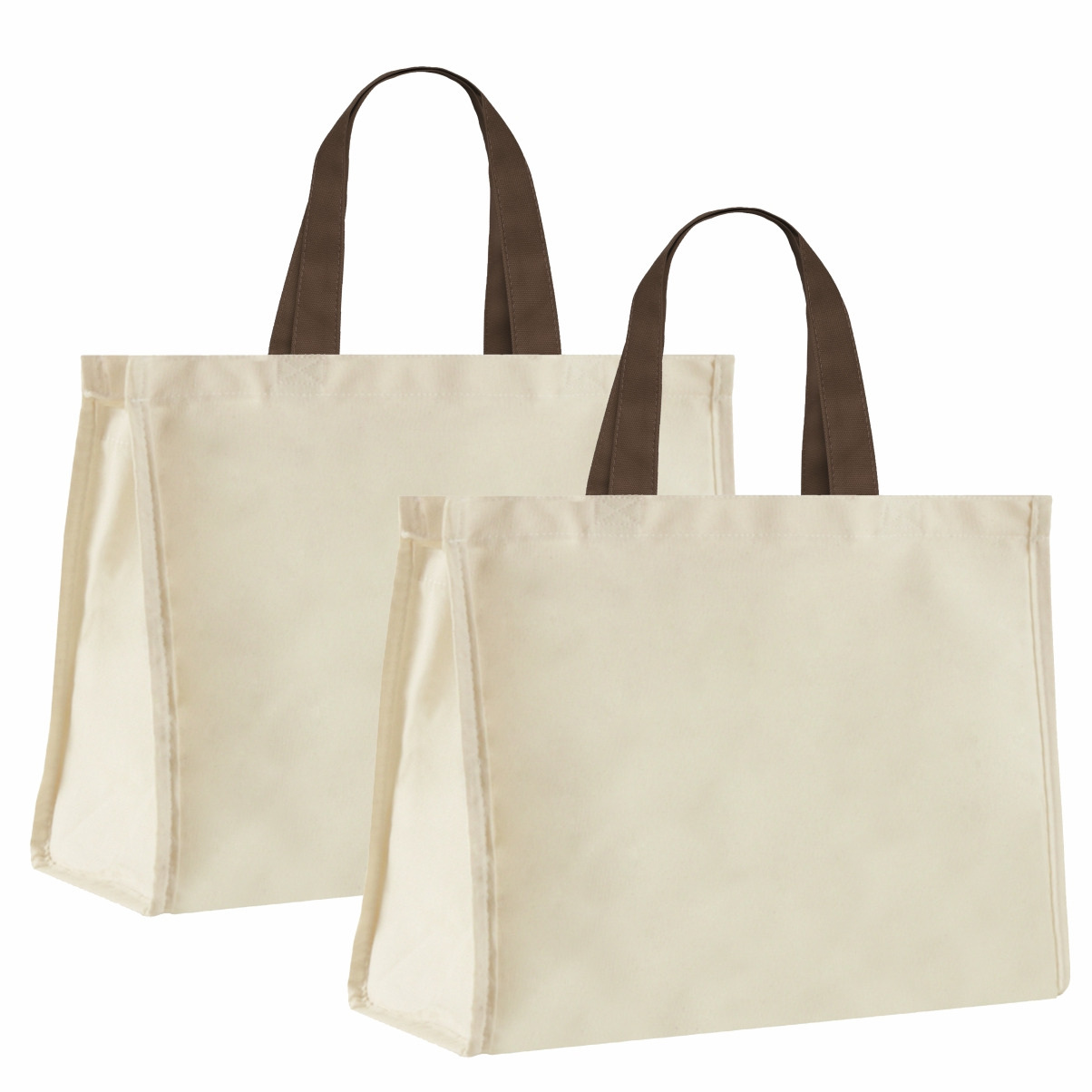 12LFC SACOLA DE LONA 240G 40X32X20CM NATURAL ALÇA MARROM KIT 2 Peças Mercado Livre