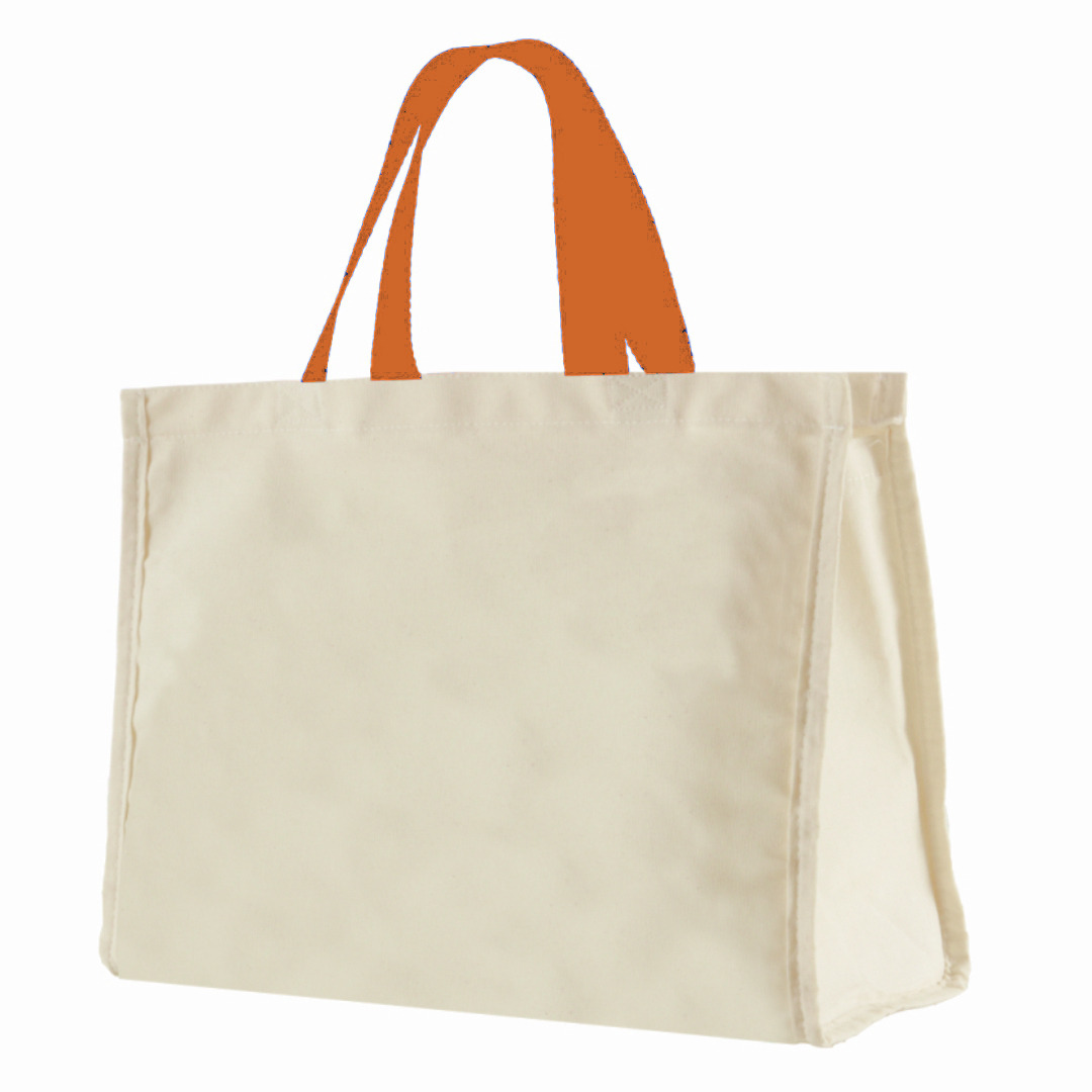 12LFC SACOLA DE LONA 240G 40X32X20CM NATURAL ALÇA LARANJA KIT 10 Peças Mercado Livre