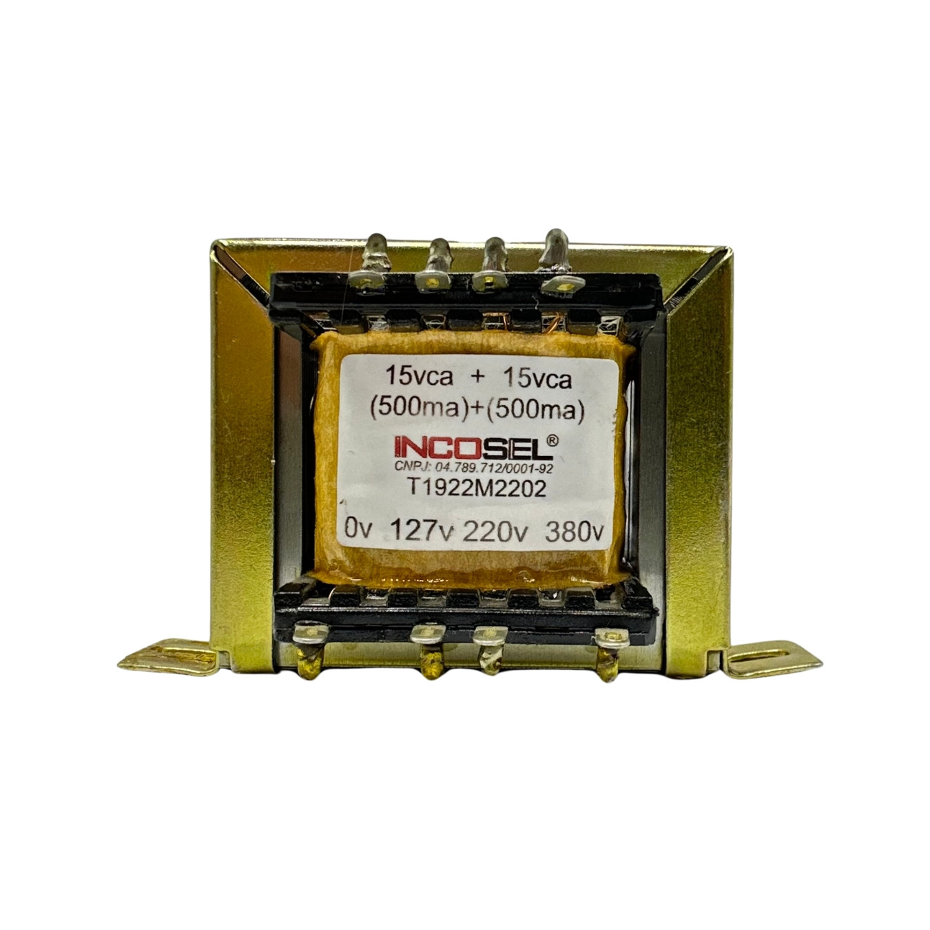 TRANSFORMADOR INCOSEL 127V/220V/380V SAIDA 15VCA + 15 VCA 1A EPC22