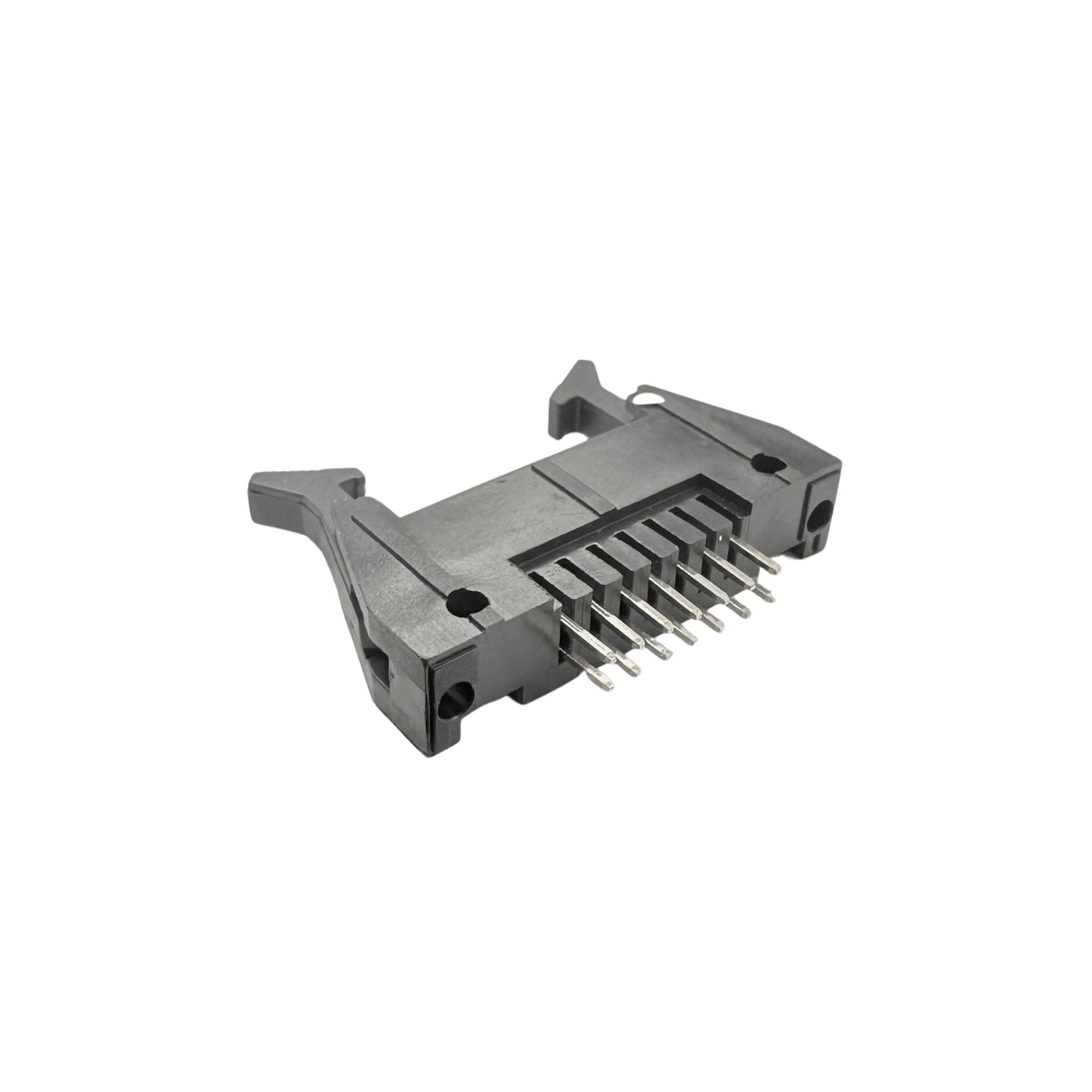 conector header 14 vias c/ trava macho 180º graus