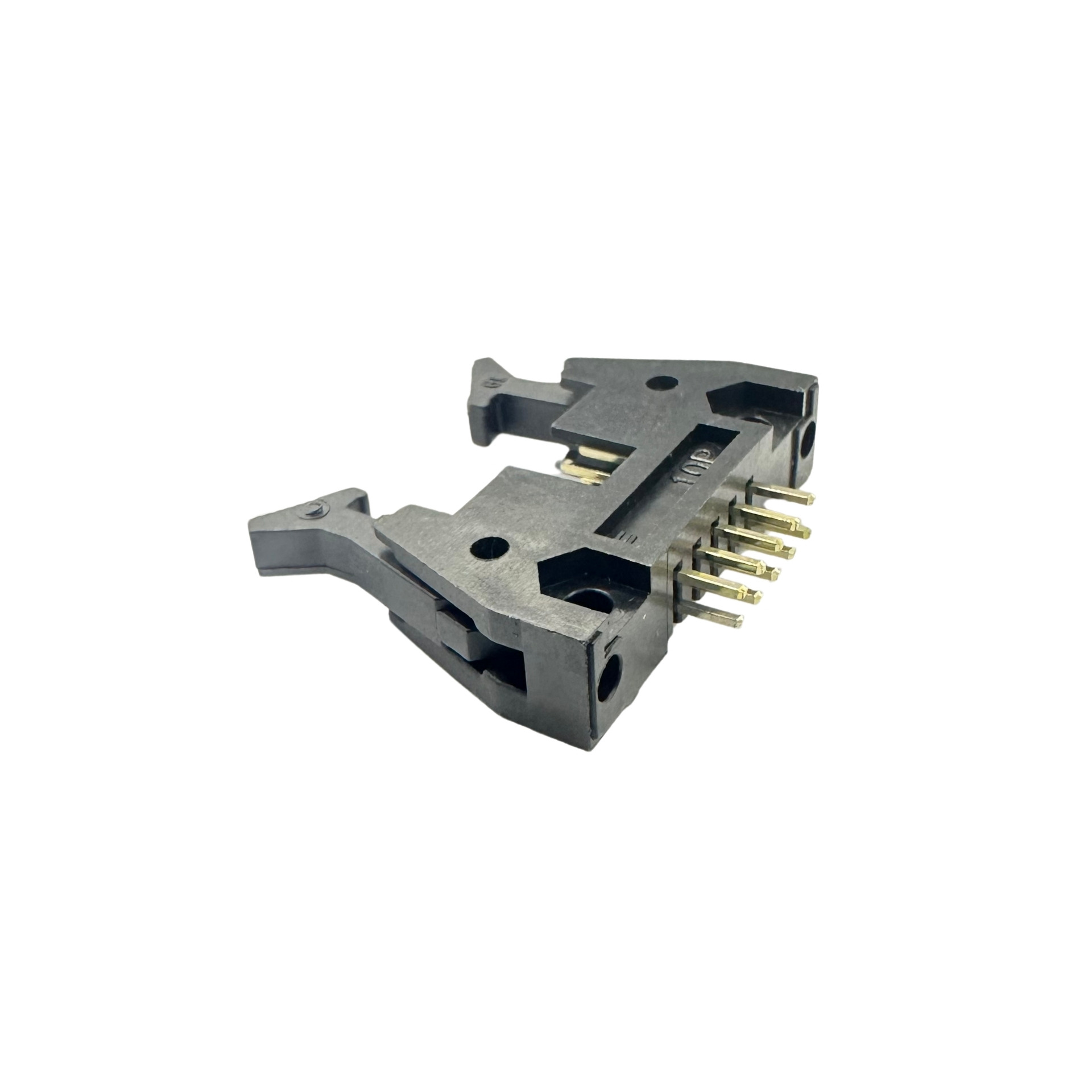 conector header 10 vias c/ trava macho 180º graus