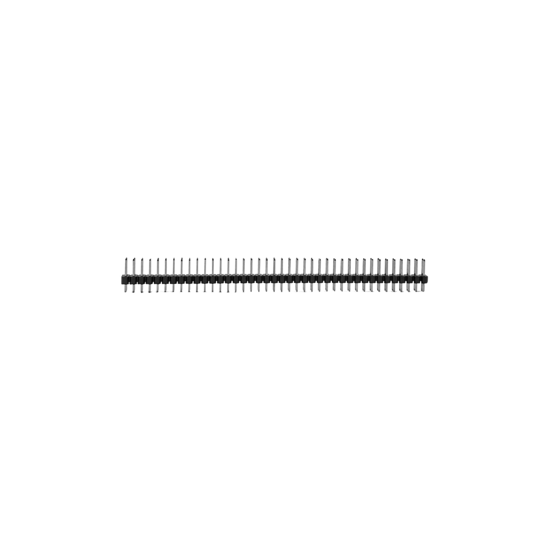 conector barra pino macho dupla 2x40x11,2 - passo 2,54mm 180°